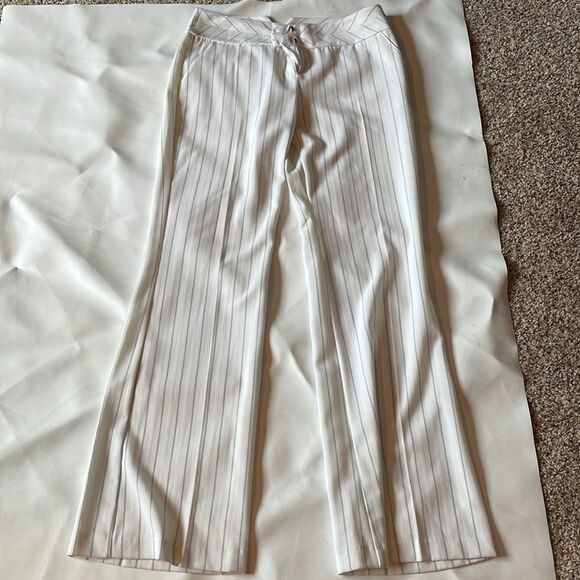 BCX woman’s white trousers with black pinstripes down the pants. - Picture 2 of 14